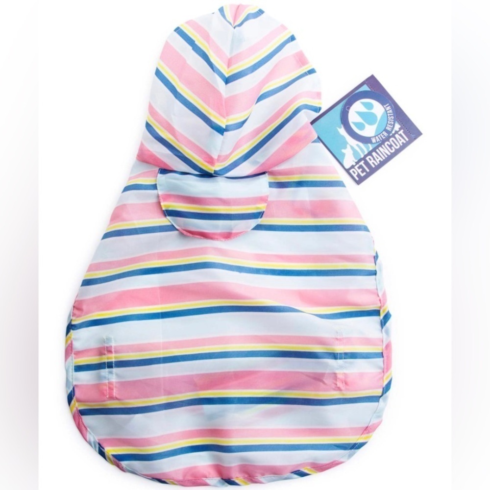 🆕Stripped Water-Resistant Pet Raincoat M🆕 - Picture 2 of 8